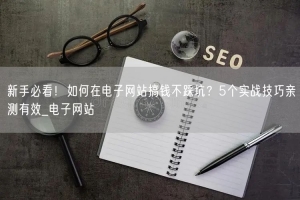 新手必看！如何在电子网站搞钱不踩坑？5个实战技巧亲测有效_电子网站